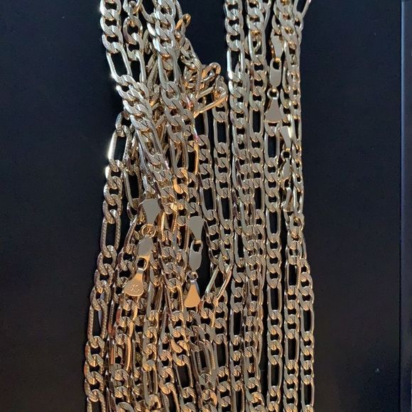 14K Gold Plated Figaro Chain Diamond Cut 24” - Picture 4 of 4